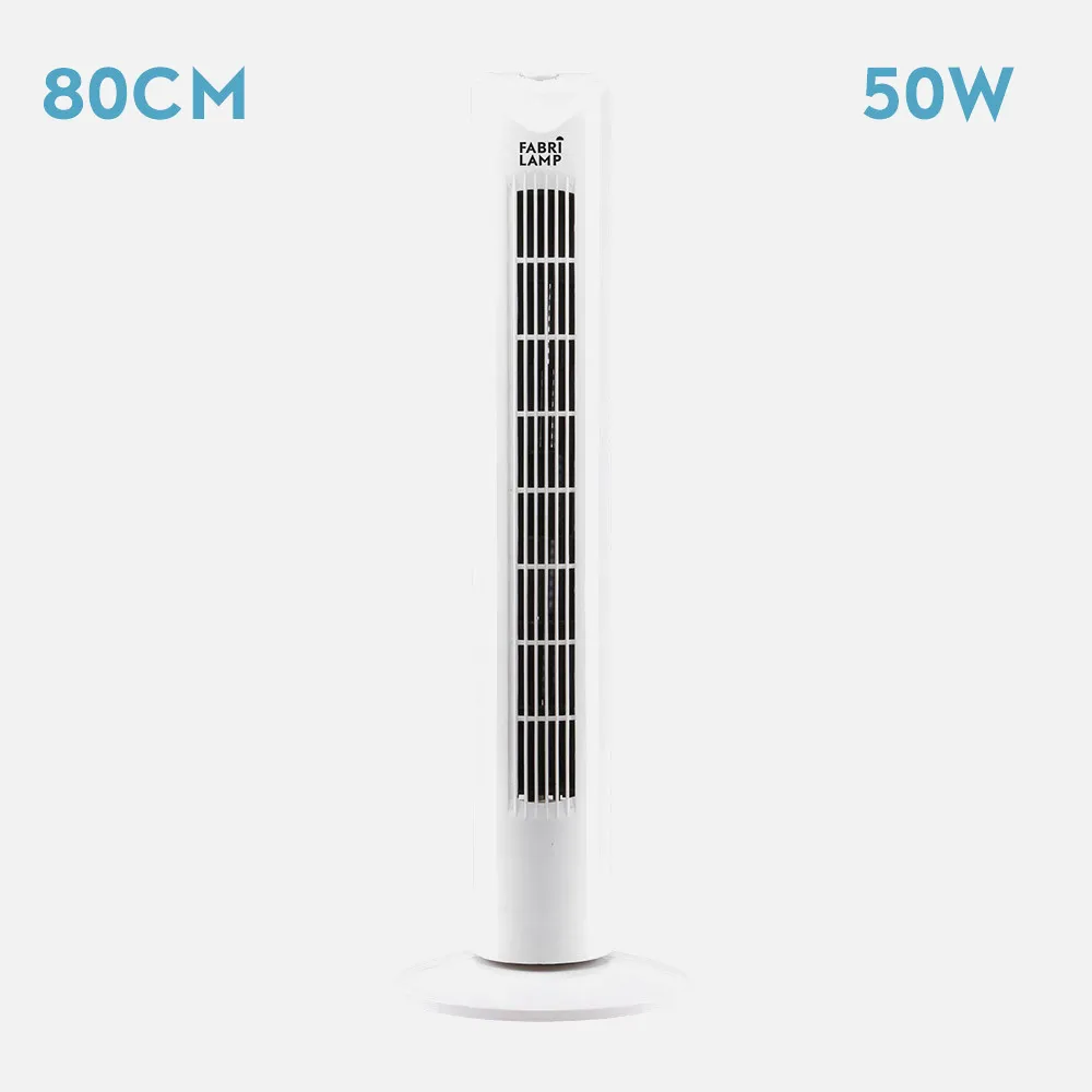 Ventilador De Torre Tero Blanco 3 Vel 50w   Oscilante Temporizador 80x25x25 Cm