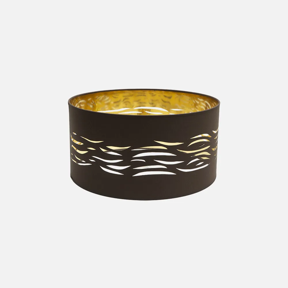 99.PA-157794077 - Pantalla Colgante Niebla 1xe27 Marrón-oro 40Dx40dx20h