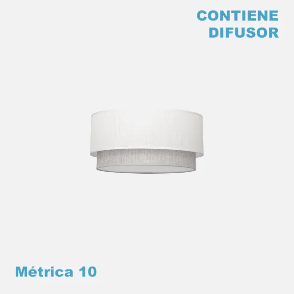 Pantalla Colgante Kenya M10 Blanco/gris 40Dx38dx22h Difusor Incluido