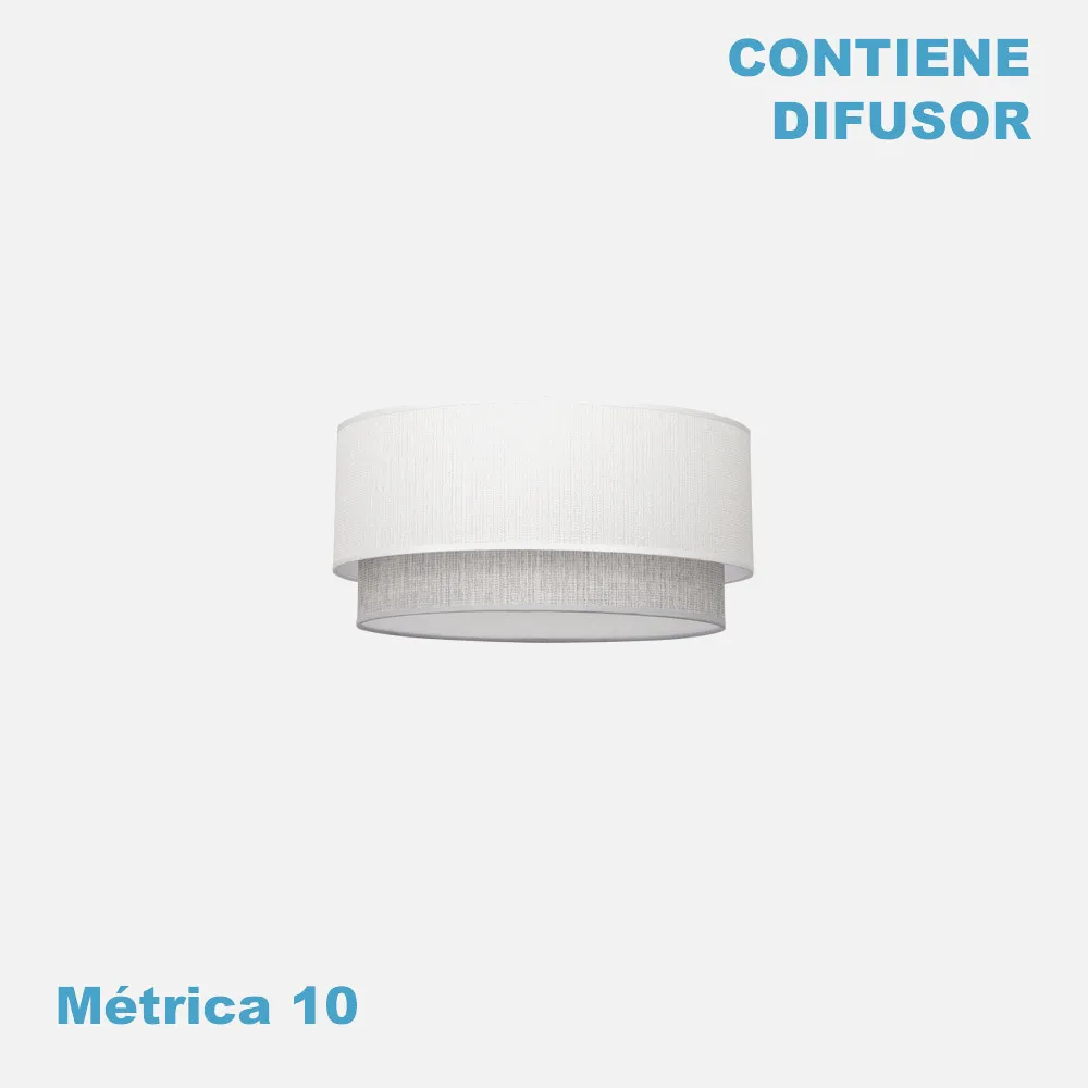 99.PA-111094001 - Pantalla Colgante Kenya M10 Blanco/gris 40Dx38dx22h Difusor Incluido