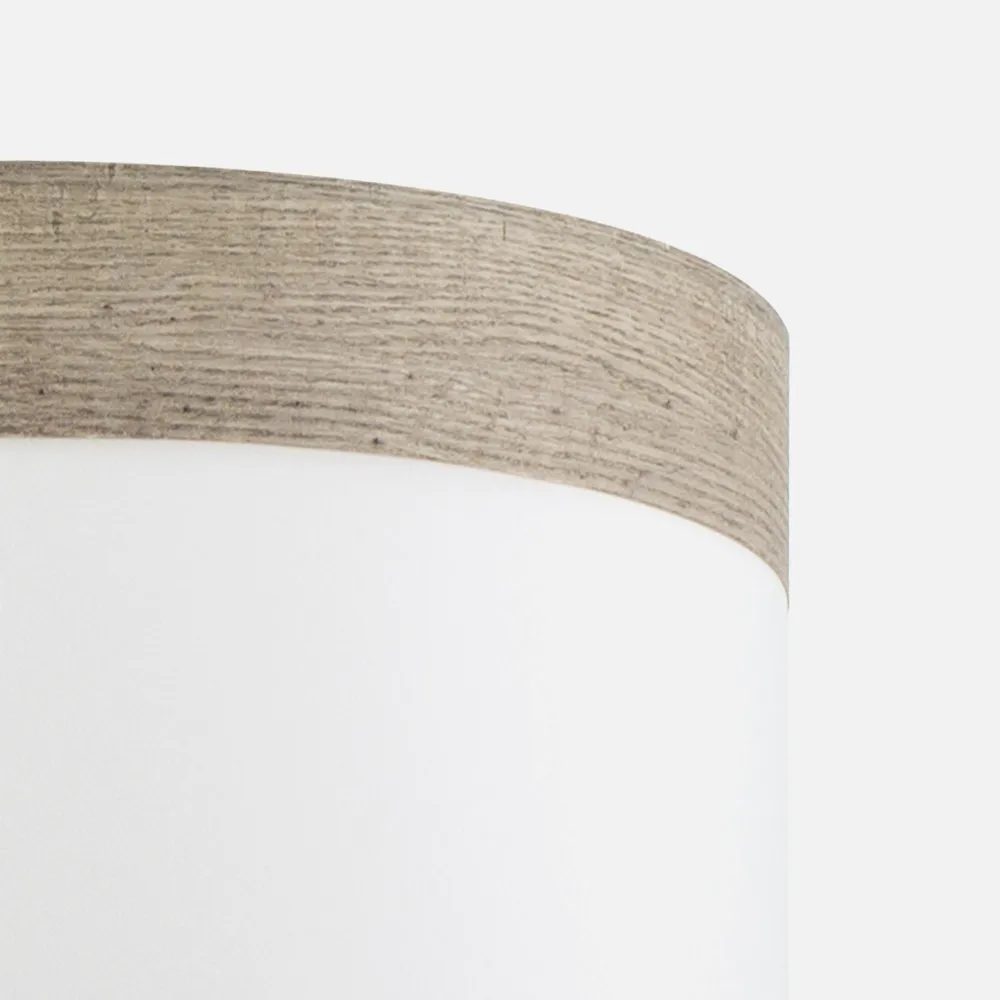 Pantalla Lampara Cloe E14 Blanca/madera-gris 14dx14dx14h