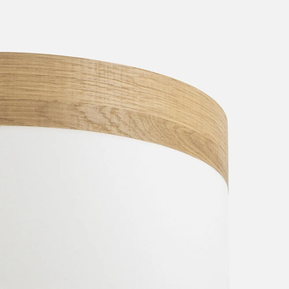 Pantalla Sobremesa Cloe E14 Blanca/madera-clara 17dx17dx14h