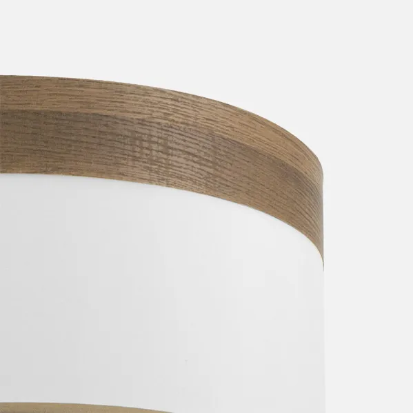 Pantalla Sobremesa Cloe E14 Blanca/madera-oscura  17dx17dx14h