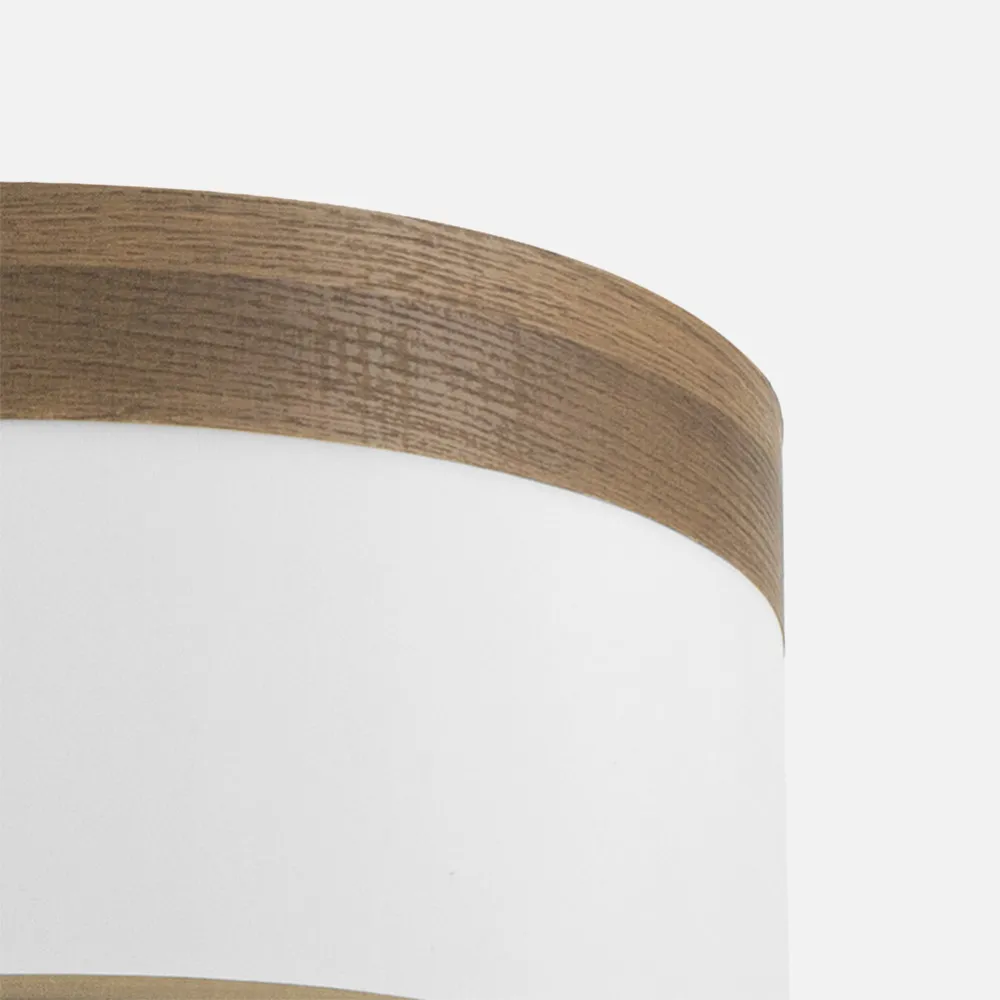 Pantalla Colgante Cloe M10 Blanca/madera-oscura 50dx50dx22h Difusor Incluido