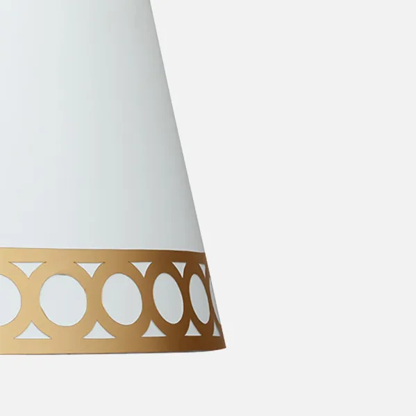 Pantalla Lampara Dalia E14 Blanca/oro 15dx12dx13h