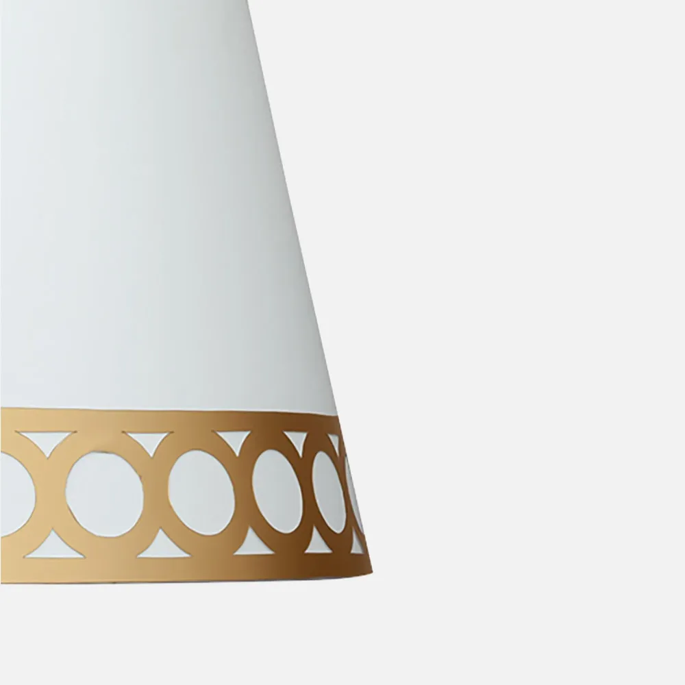 Pantalla Lampara Dalia E14 Blanca/oro 15dx12dx13h
