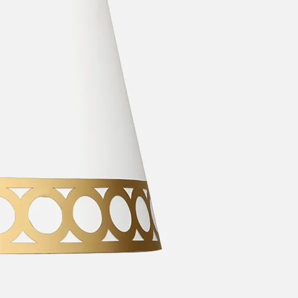Pantalla Sobremesa Dalia E14 Blanca/oro 25dx20dx15h