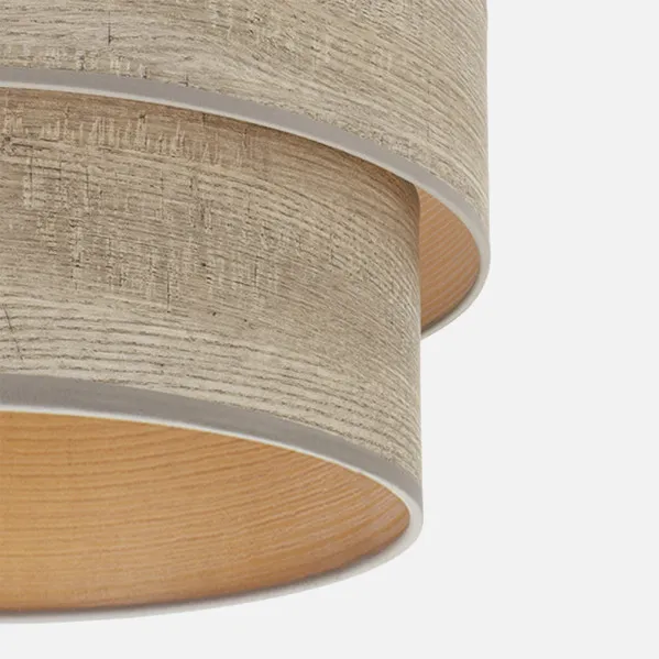 Lampshade Table lamp Double Smile E14 Wood Grey 18dx16dx16h