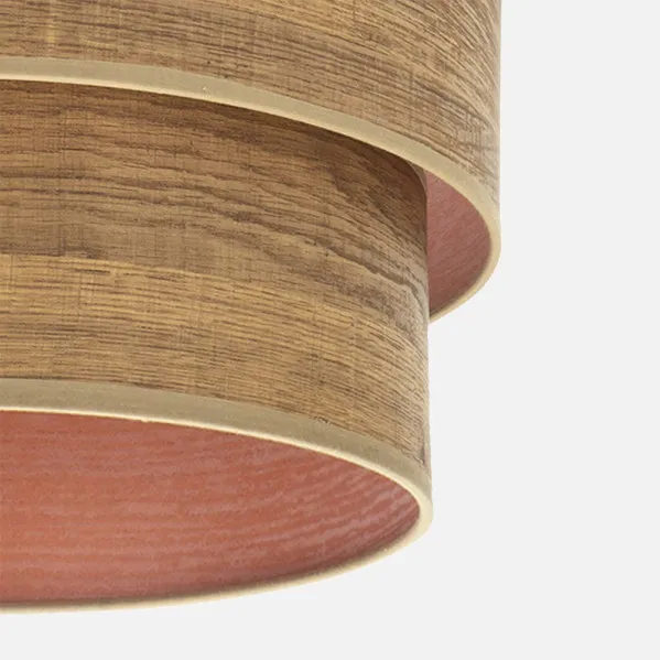 Lampshade Pendant Light Triple Smile E27 Dark Wood 40dx20dx26h