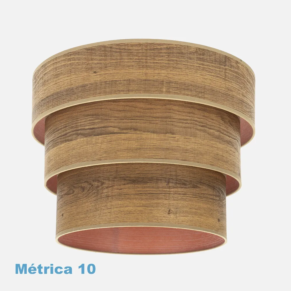 99.PA-175395084 - Pantalla Colgante Triple Smile M10 Madera Oscura 50dx40dx28h