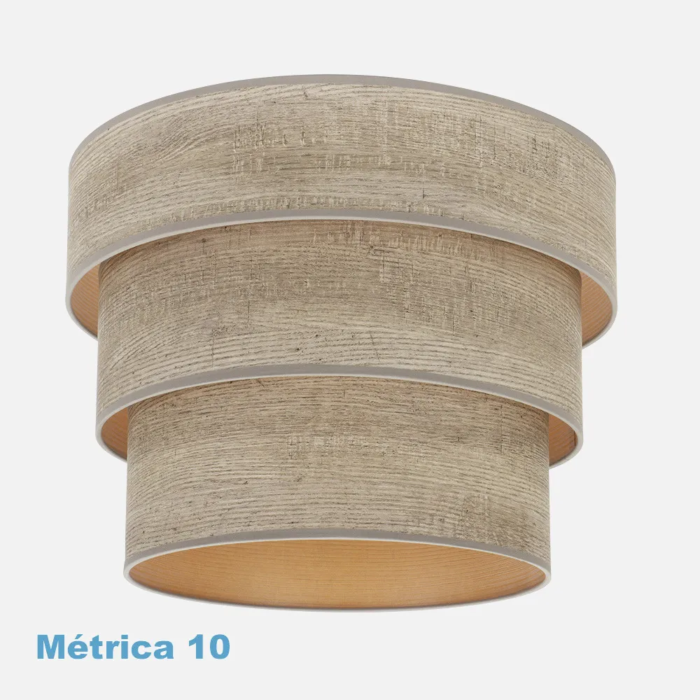 99.PA-175395083 - Pantalla Colgante Triple Smile M10 Madera Gris 50dx40dx28h