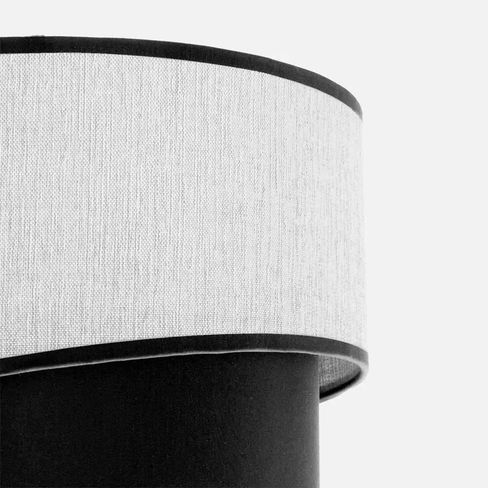 Pantalla Colgante/sobrem Alto Hara E27 Blanca/negra 30dx25dx20h