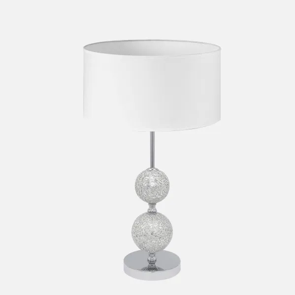 Sobremesa  Salaria 1xe27 Cromo Pantalla Blanca 35d