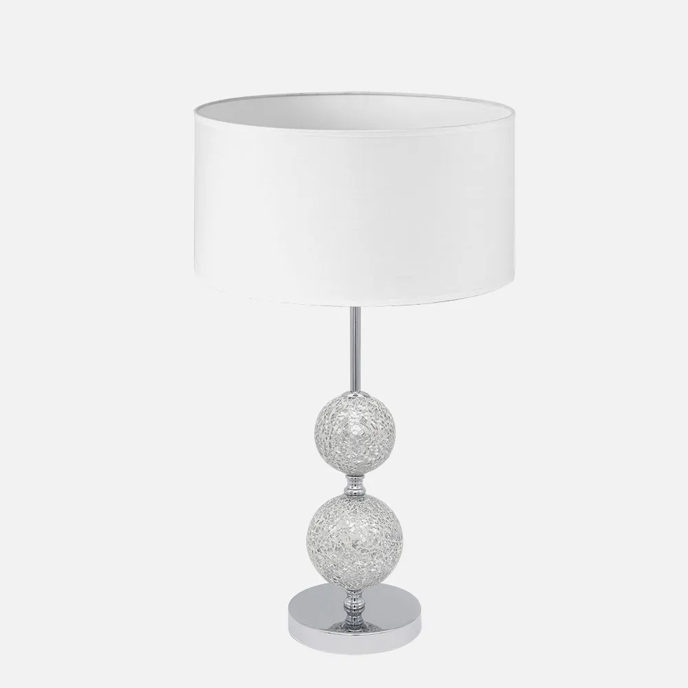 Sobremesa  Salaria 1xe27 Cromo Pantalla Blanca 35d