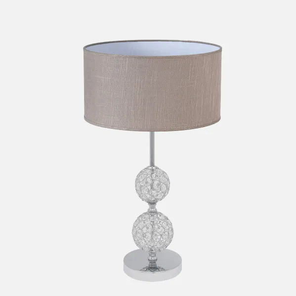 Sobremesa  Beatia 1xe27 Cromo Pantalla Gris 35d