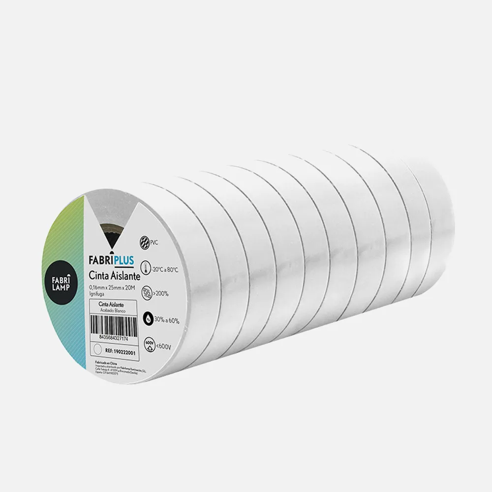 Rollo Cinta Aislante Ancha Pvc Blanca 25mmx20m