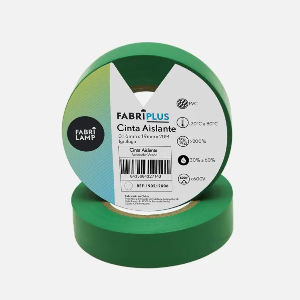 Roll Tape Aislante Pvc Green 19mmx20m For Flexible And Durable Electrician
