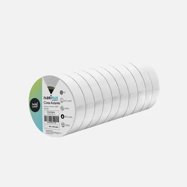 Rollo Cinta Aislante Pvc Blanca 19mmx20m Para Electricista Flexible Y Duradera