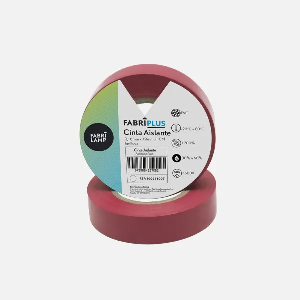 Roll Tape Aislante Pvc Red 19mmx10m For Flexible And Durable Electrician