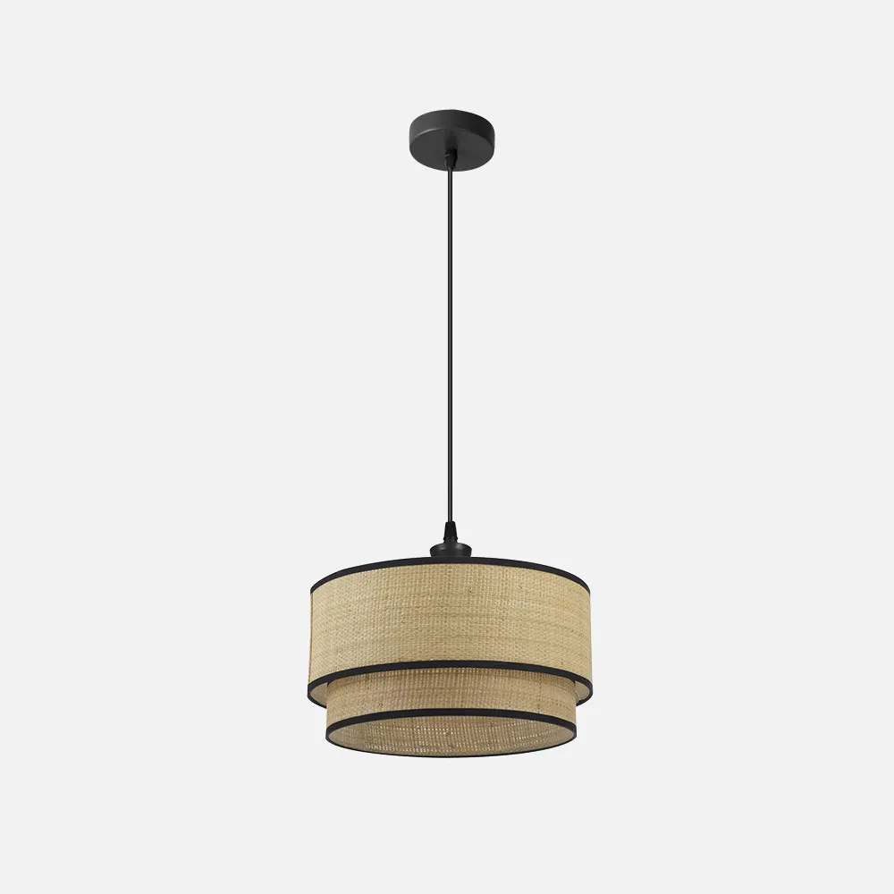 172894009 - Colgante Roque 1xe27 Natural/negro Regx40x40 Cm