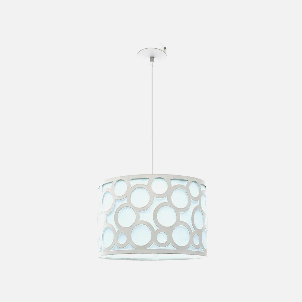 Colgante Orlando Blanco/celeste 1xe27 Regx30x30cm