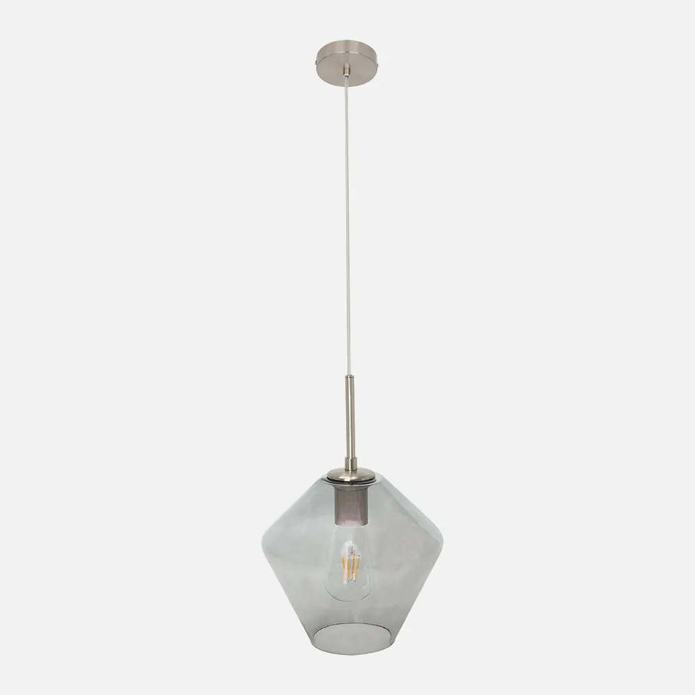 193492303 - Colgante Pinap 1xe27 Niquel/ahumado Regx23x23 Cm