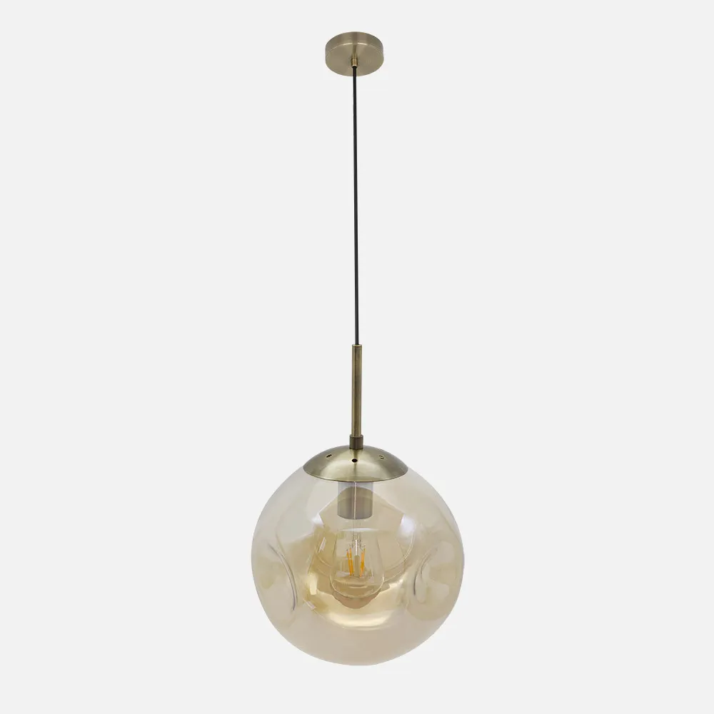 193492514 - Colgante Pinap 1xe27 Cuero/ambar Regx25x25 Cm