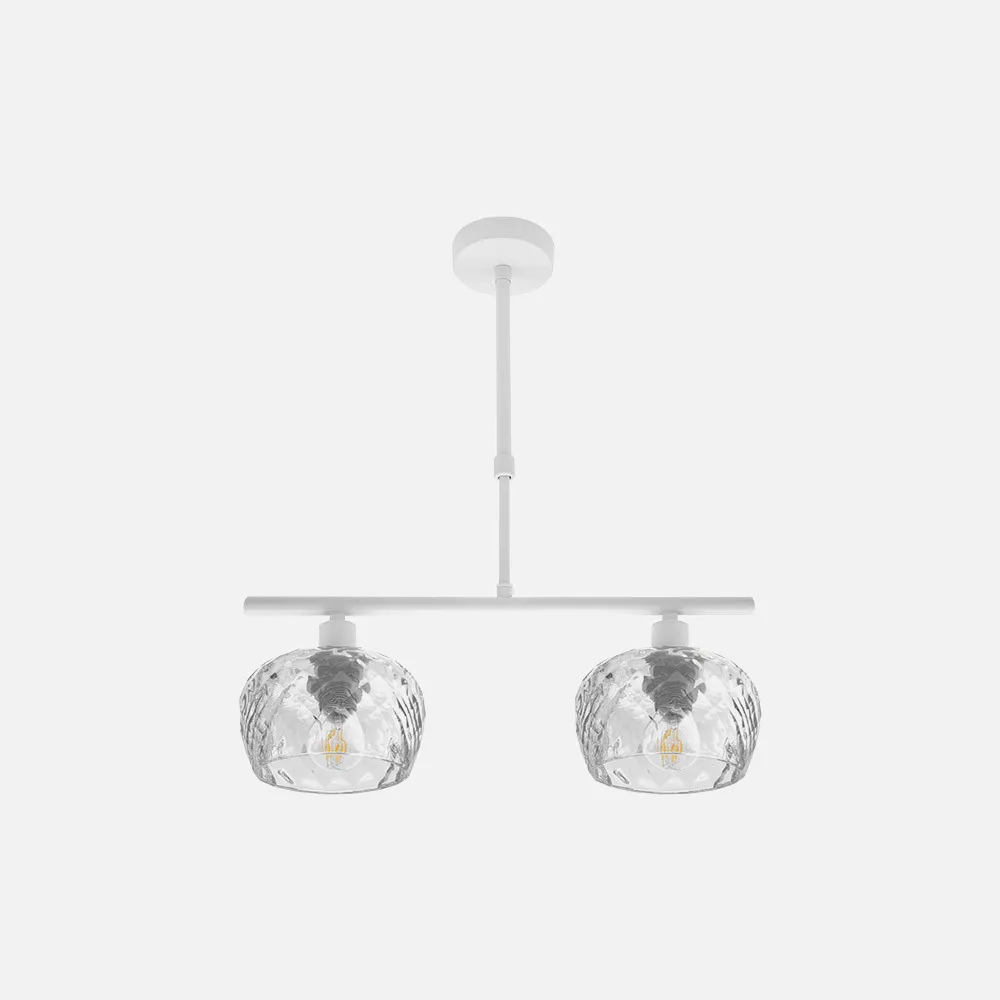 196852001 - Lampara Estela 2xe14 Blanca Regx41x13 Cm C/cristal Tallado Transparente