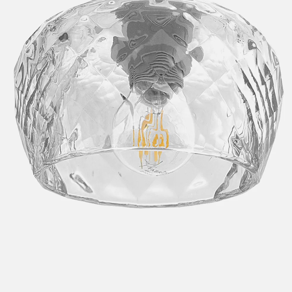 Colgante Estela 1xe27 Blanco Regx13x13 Cm C/tulipa Cristal Tallado Transparente