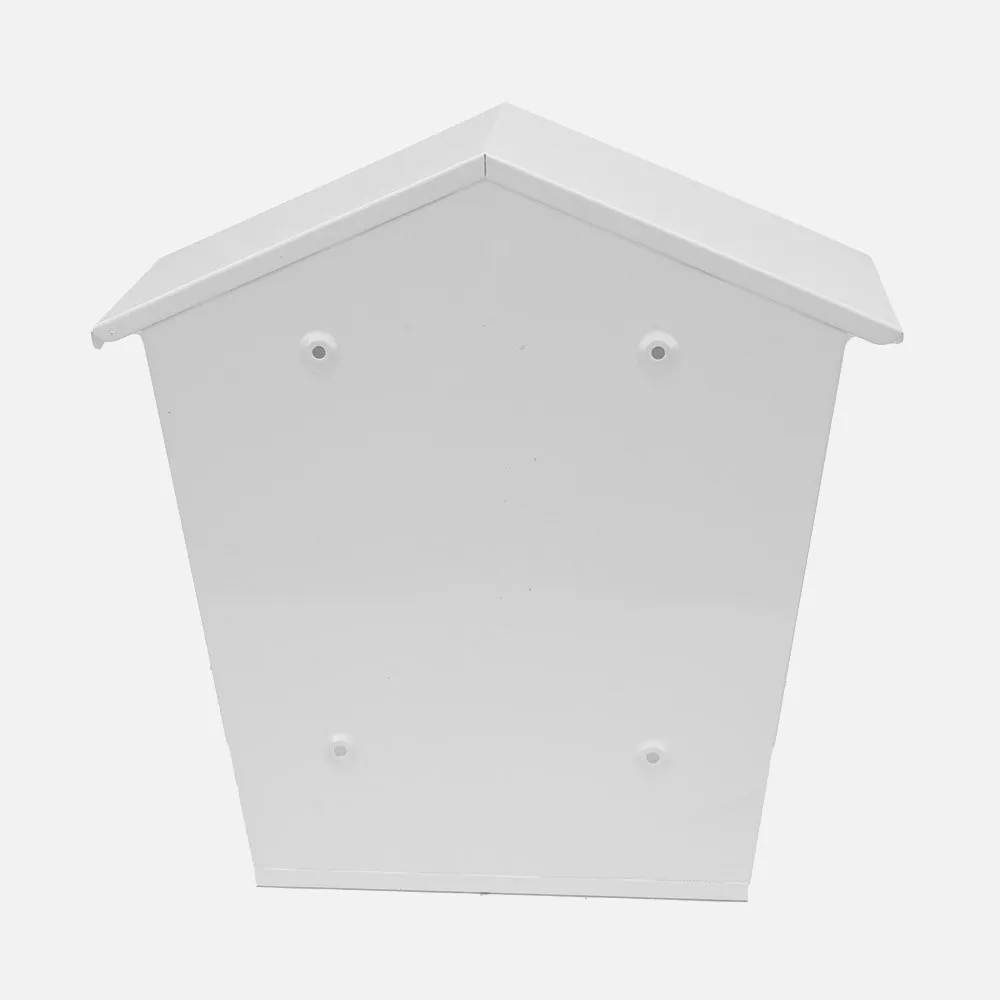 Buzon De Correo Olena Acero Galvanizado Blanco 37x36x13,5 Cm Tejado Antilluvia, Cerradura Cilindrica