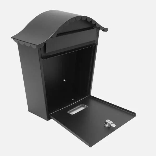 Buzon De Correo Tilda Acero Galvanizado Negro 37x36x13,5 Cm Tejadillo Antilluvia
