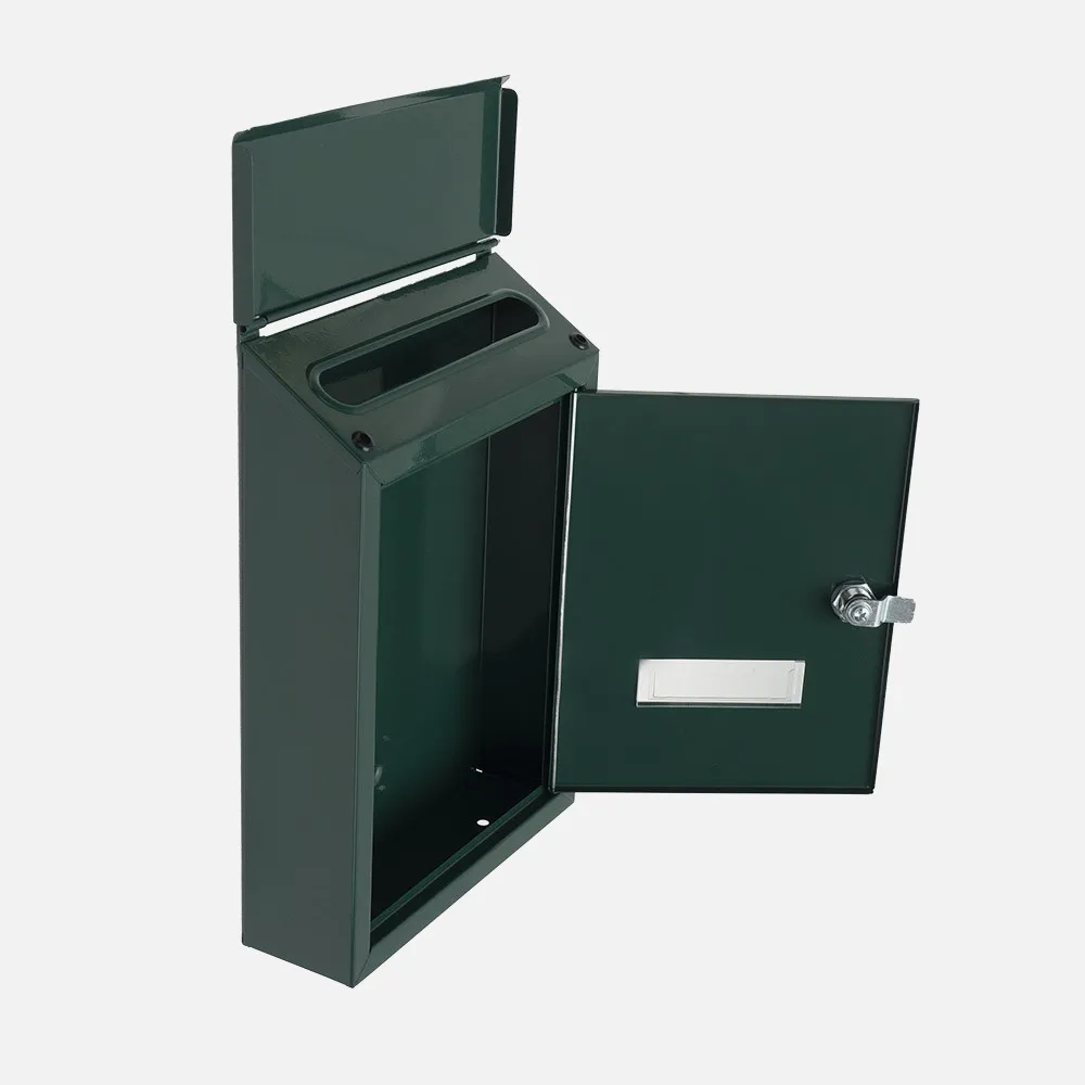 Buzon De Correo Milena Acero Galvanizado Verde 30x21x7 Cm Cerradura De Cilindro Tapa Antilluvia