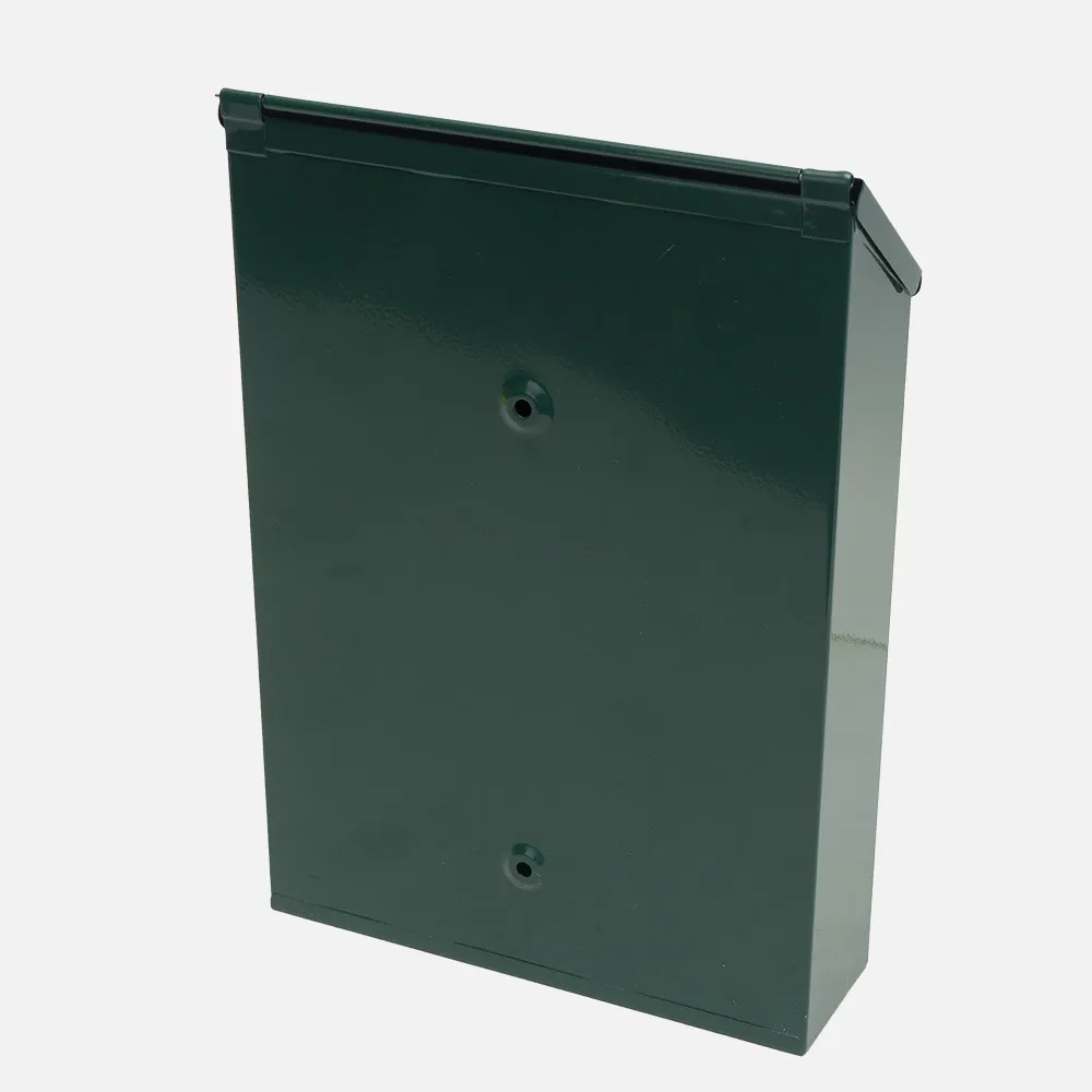 Buzon De Correo Milena Acero Galvanizado Verde 30x21x7 Cm Cerradura De Cilindro Tapa Antilluvia
