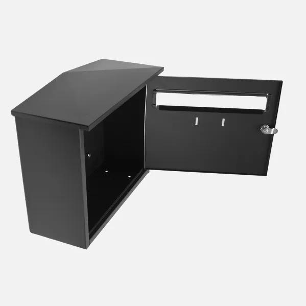 Buzon De Correo Nikita Acero Galvanizado Negro 33x39x17 Cm Diseño Trampilla Antilluvia Resistente