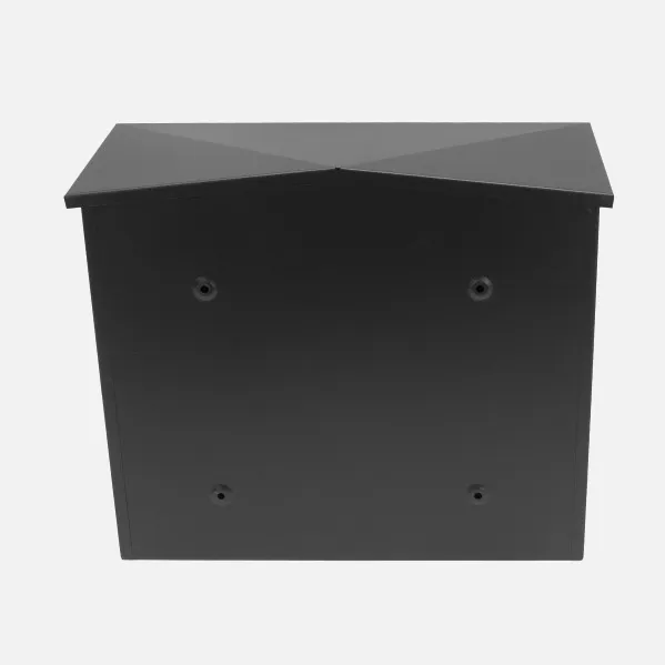 Buzon De Correo Nikita Acero Galvanizado Negro 33x39x17 Cm Diseño Trampilla Antilluvia Resistente