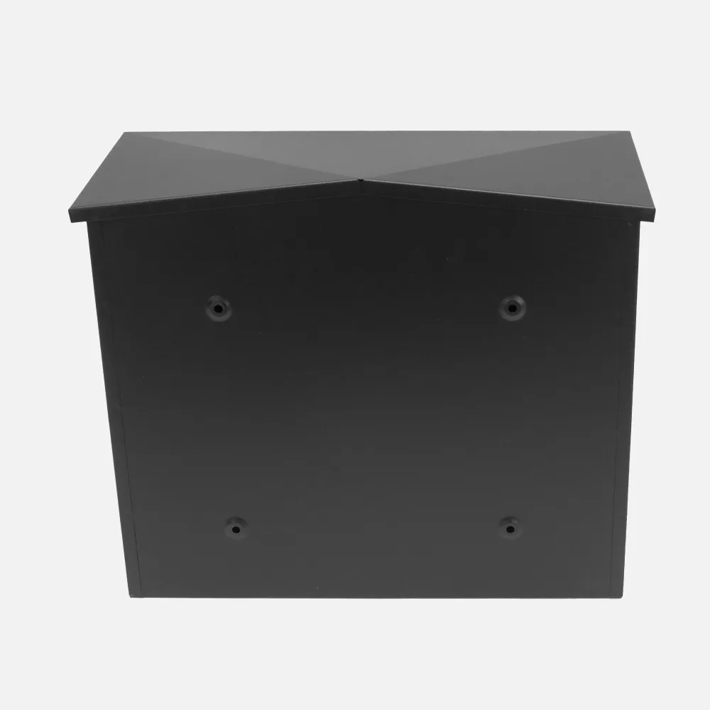 Buzon De Correo Nikita Acero Galvanizado Negro 33x39x17 Cm Diseño Trampilla Antilluvia Resistente