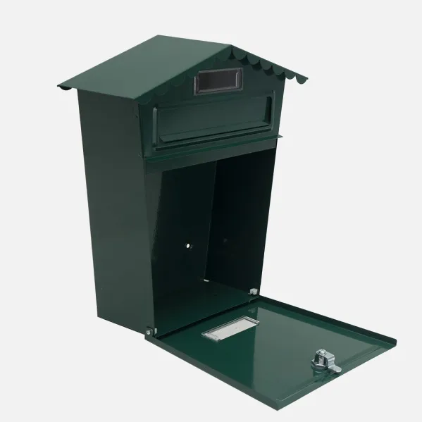 Buzon De Correo Frida Acero Galvanizado Verde 36x32x10 Cm Tejado Antilluvia, Ventana Visualizacion