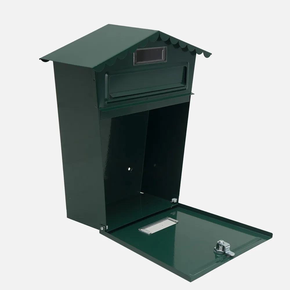 Buzon De Correo Frida Acero Galvanizado Verde 36x32x10 Cm Tejado Antilluvia, Ventana Visualizacion