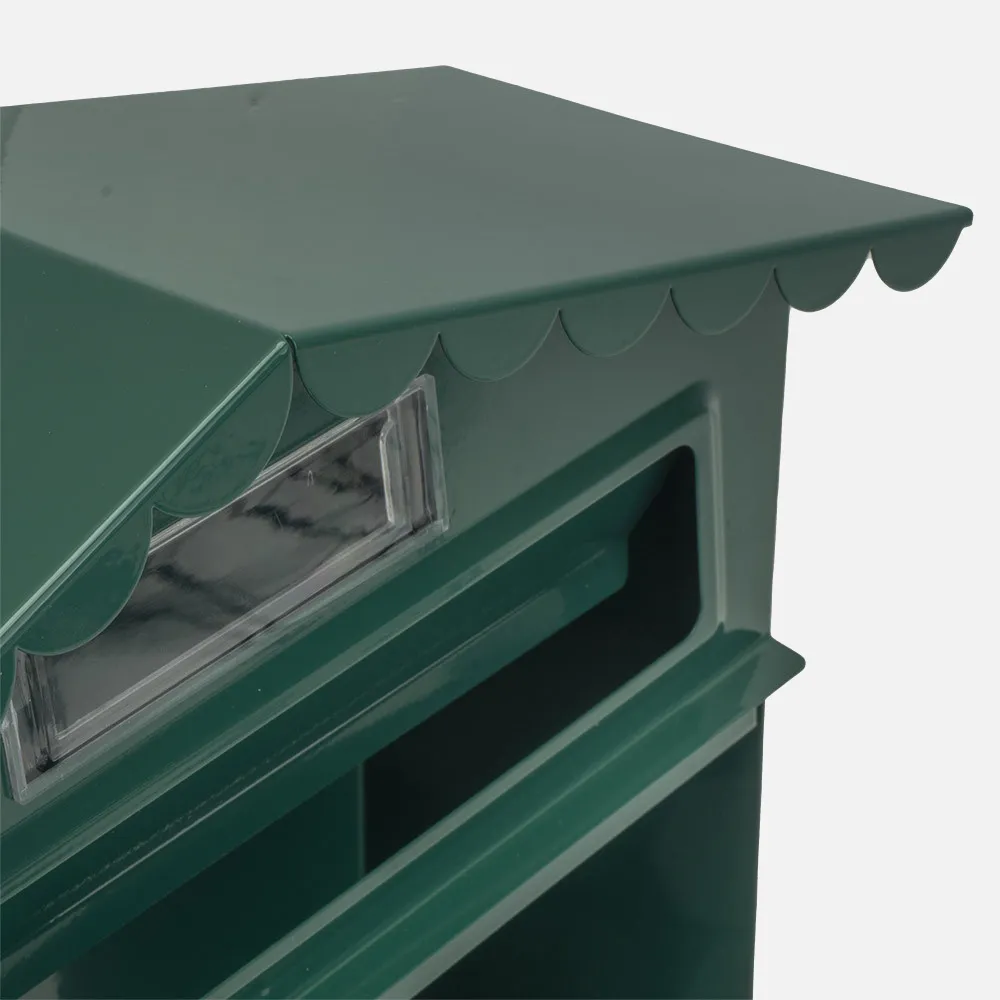 Buzon De Correo Frida Acero Galvanizado Verde 36x32x10 Cm Tejado Antilluvia, Ventana Visualizacion
