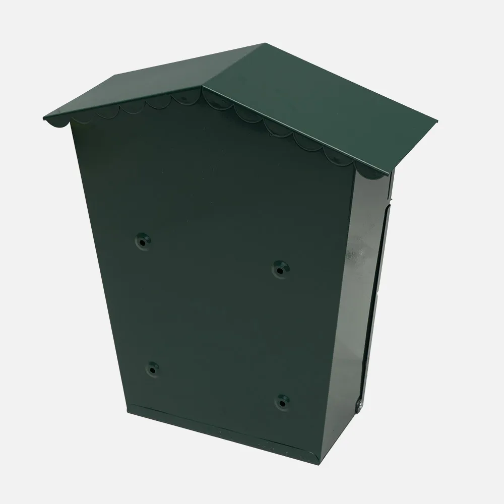 Buzon De Correo Frida Acero Galvanizado Verde 36x32x10 Cm Tejado Antilluvia, Ventana Visualizacion