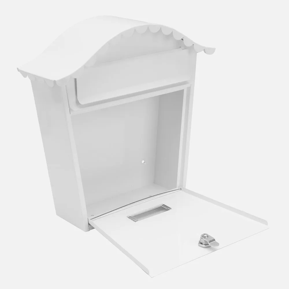 Buzon De Correo Tilda Acero Galvanizado Blanco 37x36x13,5 Cm Tejadillo Antilluvia