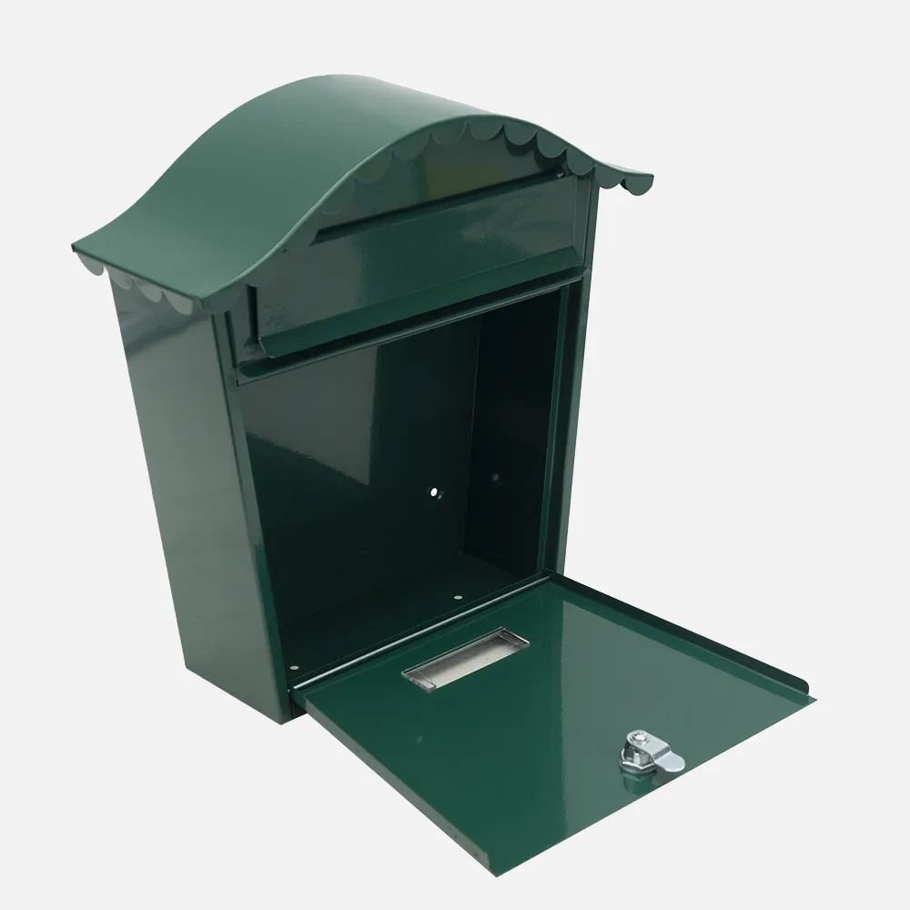 Buzon De Correo Tilda Acero Galvanizado Verde 37x36x13,5 Cm Tejadillo Antilluvia