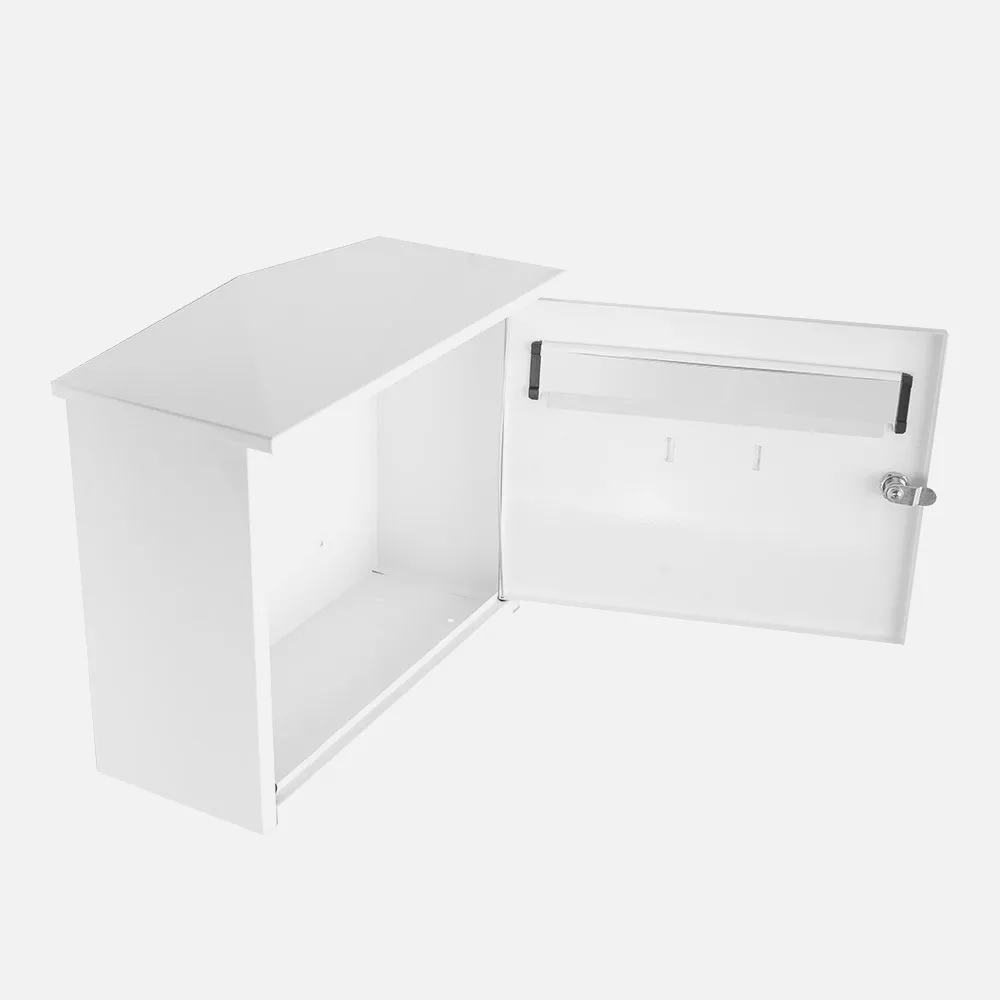 Buzon De Correo Nikita Acero Galvanizado Blanco 33x39x17 Cm Diseño Trampilla Antilluvia Resistente