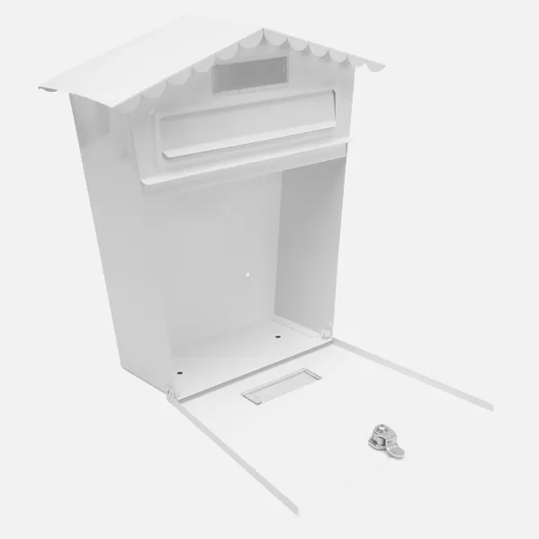 Buzon De Correo Frida Acero Galvanizado Blanco 36x32x10 Cm Tejado Antilluvia, Ventana Visualizacion
