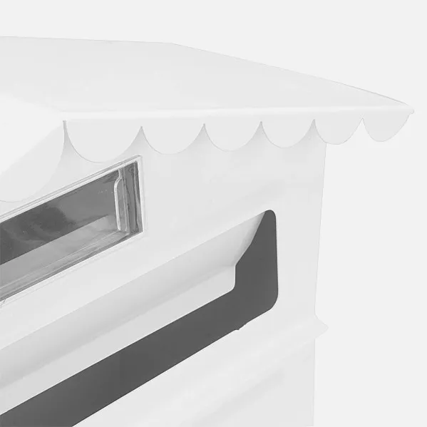 Buzon De Correo Frida Acero Galvanizado Blanco 36x32x10 Cm Tejado Antilluvia, Ventana Visualizacion