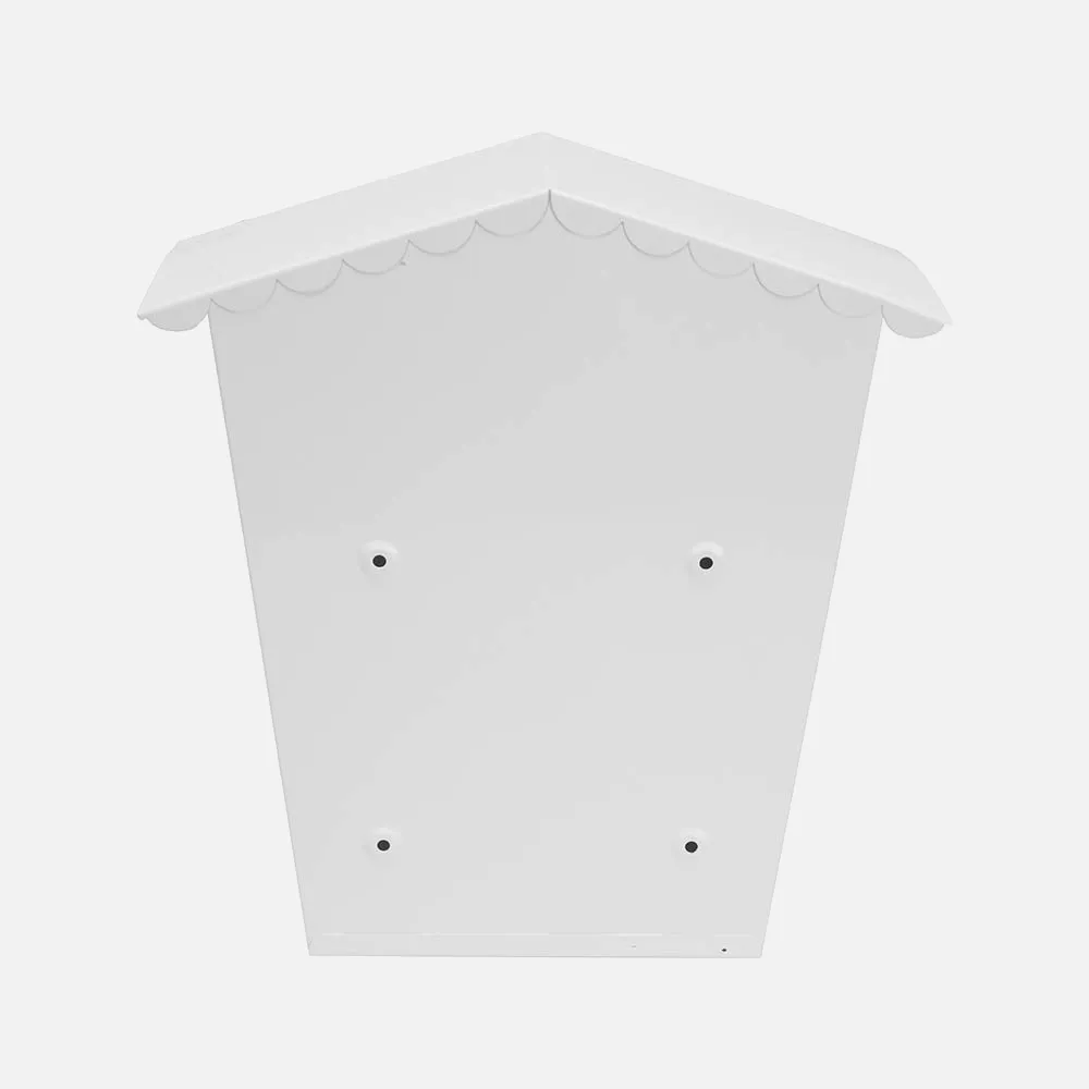 Buzon De Correo Frida Acero Galvanizado Blanco 36x32x10 Cm Tejado Antilluvia, Ventana Visualizacion