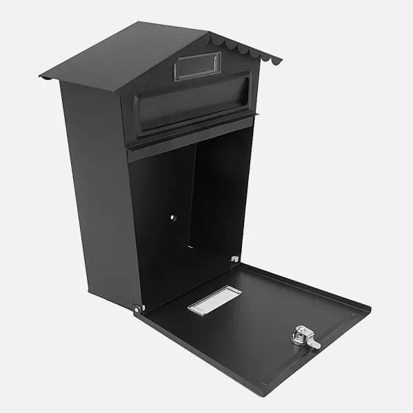 Buzon De Correo Frida Acero Galvanizado Negro 36x32x10 Cm Tejado Antilluvia, Ventana Visualizacion