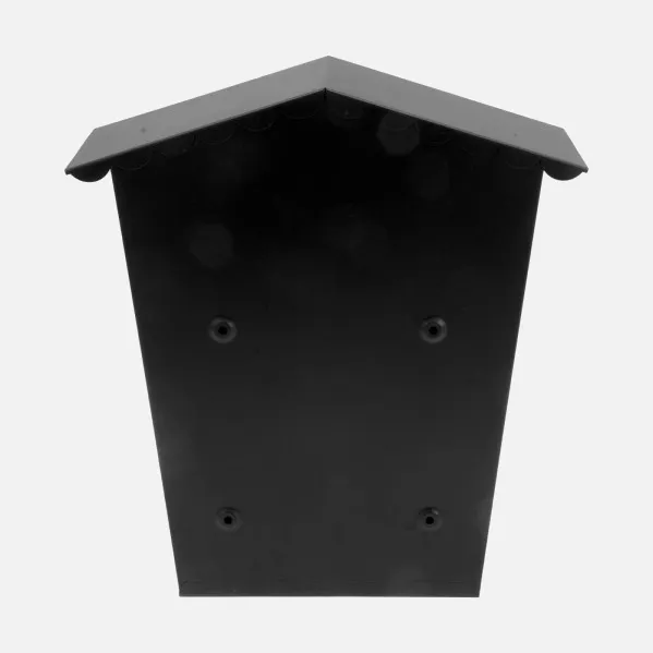 Buzon De Correo Frida Acero Galvanizado Negro 36x32x10 Cm Tejado Antilluvia, Ventana Visualizacion