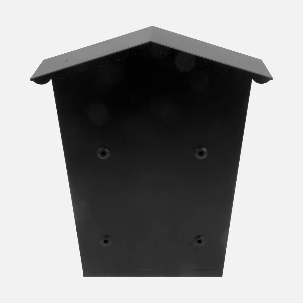 Buzon De Correo Frida Acero Galvanizado Negro 36x32x10 Cm Tejado Antilluvia, Ventana Visualizacion