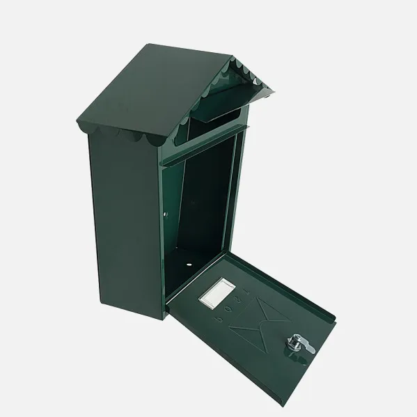 Buzon De Correo Olena Acero Galvanizado Verde 37x36x13,5 Cm Tejado Antilluvia, Cerradura Cilindrica